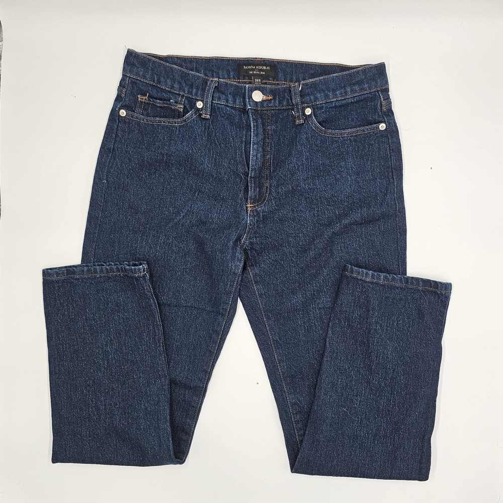 Banana Republic The Beau Jean Women's Size 28/6 Dark Wash‎ Straight Leg Denim...
